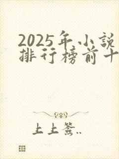 2025年小说排行榜前十名巅峰之作有哪些