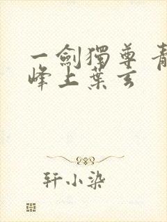 一剑独尊 青鸾峰上叶玄封面