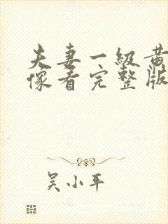 夫妻一级黄色录像看完整版