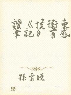 读《侯卫东官场笔记》有感800字