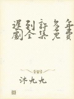 迟到许多年电视剧全集免费观看