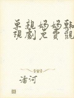 单亲妈妈韩剧电视剧免费观看全集