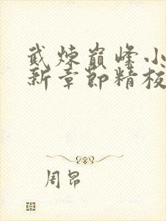 武炼巅峰小说最新章节精校版