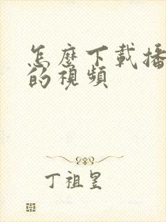 怎么下载播放器的视频