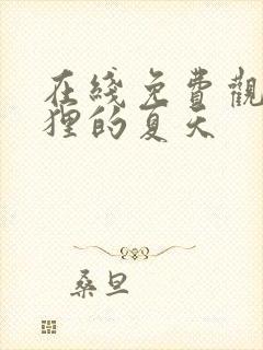 在线免费观看狐狸的夏天