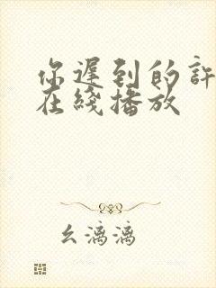 你迟到的许多年在线播放