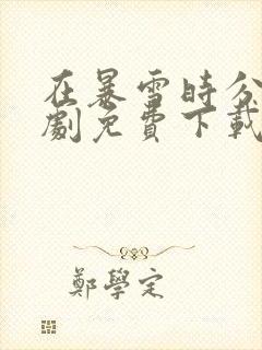 在暴雪时分电视剧免费下载