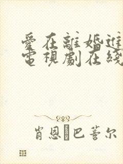 爱在离婚进行时电视剧在线免费观看