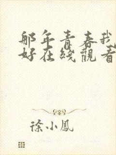 那年青春我们正好在线观看免费全集