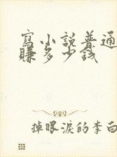 写小说普通人能赚多少钱