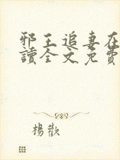 邪王追妻在线阅读全文免费