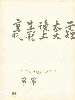 重生后太子爷把我宠上天短剧在线观看