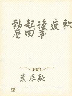 勃起后疲软是怎么回事封面