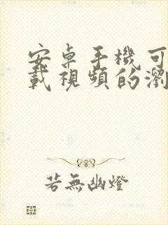 安卓手机可以下载视频的浏览器