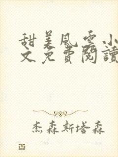 甜美风云小说全文免费阅读