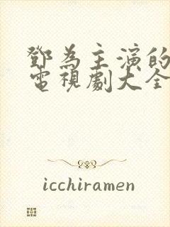 邓为主演的全部电视剧大全
