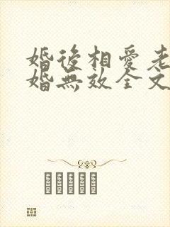 婚后相爱老婆离婚无效全文免费阅读