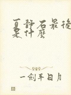 夏静石最后结局是什么