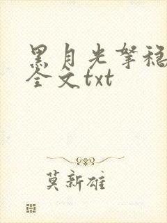 黑月光拿稳小说全文txt