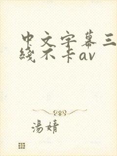 中文字幕三区在线不卡av
