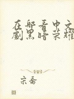 在哪看中文版韩剧黑暗荣耀第二季