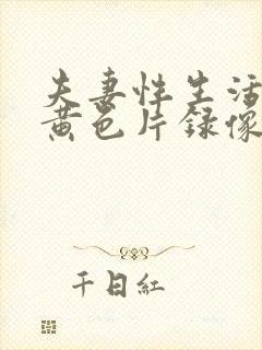 夫妻性生活一级黄色片录像