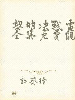 黎明决战电视剧全集免费观看完整版封面