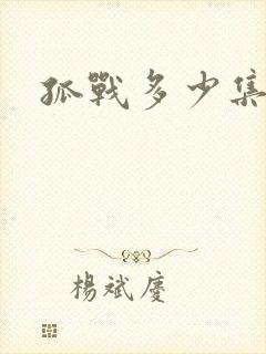 孤战多少集封面