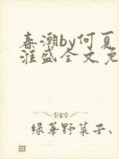 春潮by何夏江淮盛全文免费阅读笔趣阁