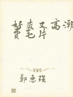 好爽又高潮了免费毛片