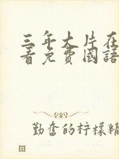 三年大片在线观看免费国语版动漫