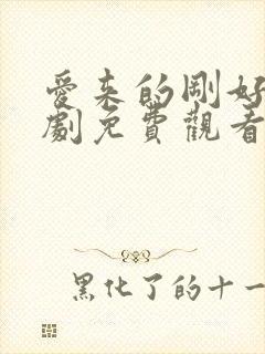 爱来的刚好电视剧免费观看全集