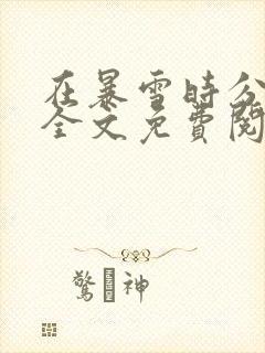 在暴雪时分小说全文免费阅读