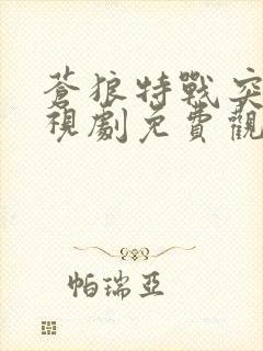 苍狼特战突击电视剧免费观看