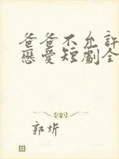 爸爸不允许我谈恋爱短剧全集结局