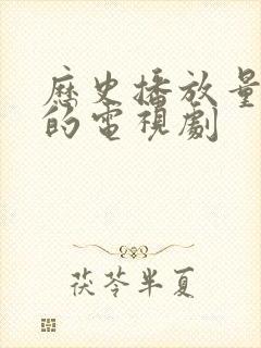 历史播放量最高的电视剧