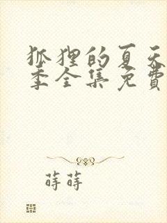 狐狸的夏天第一季全集免费