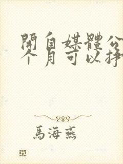 开自媒体公司一个月可以挣多少钱