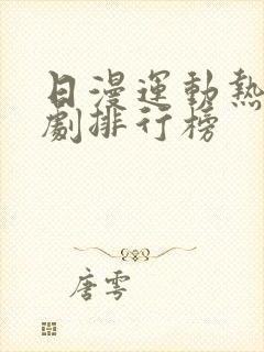 日漫运动热血番剧排行榜