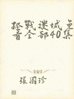 孤战迷城免费观看全部40集