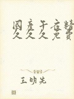 国产午夜精品久久久久免费视