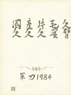 国产片毛久久久久久久蜜臂