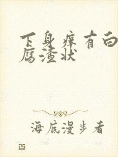 下身痒有白带豆腐渣状