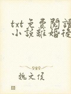 txt免费阅读小说离婚后前夫总是想追我