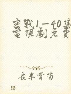 密战1—40集电视剧免费观看下载