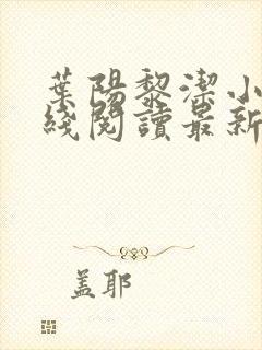 叶阳黎洁小说在线阅读最新章节