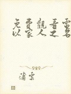 免费观看电视剧以家人之名全剧播放