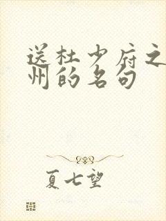 送杜少府之任蜀州的名句封面