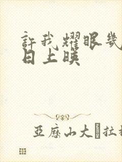 许我耀眼几月几日上映