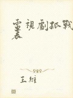 电视剧孤战演员表